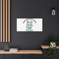Cute Menacing Bunny Canvas | Soft Threat kawaii, pastel sarcastic art