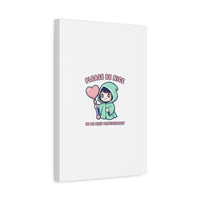 Please Be Nice Kawaii Threat Canvas | pastel cute menacing art