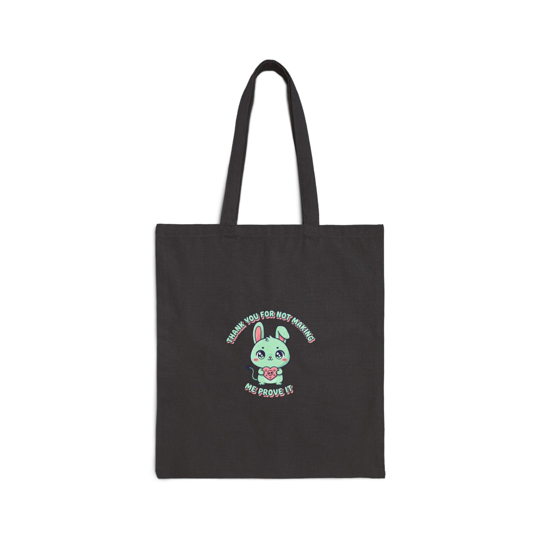 Cute Menacing Bunny Tote | Soft Threat kawaii grunge, pastel mint canvas