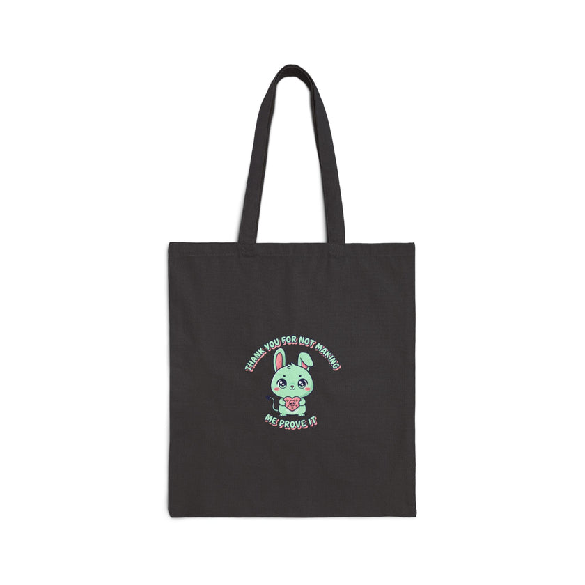 Cute Menacing Bunny Tote | Soft Threat kawaii grunge, pastel mint canvas