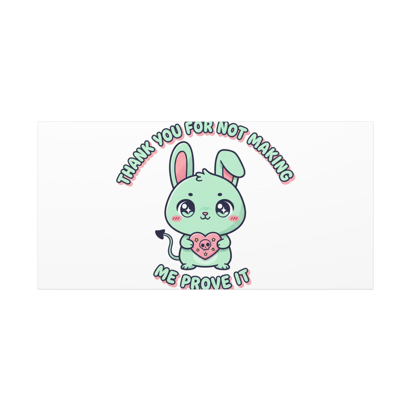 Cute Menacing Bunny Canvas | Soft Threat kawaii, pastel sarcastic art