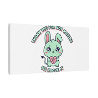 Cute Menacing Bunny Canvas | Soft Threat kawaii, pastel sarcastic art