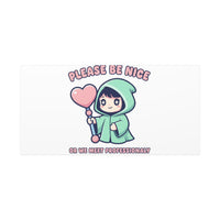 Please Be Nice Kawaii Threat Canvas | pastel cute menacing art