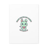 Cute Menacing Bunny Canvas | Soft Threat kawaii, pastel sarcastic art