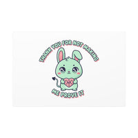 Cute Menacing Bunny Canvas | Soft Threat kawaii, pastel sarcastic art