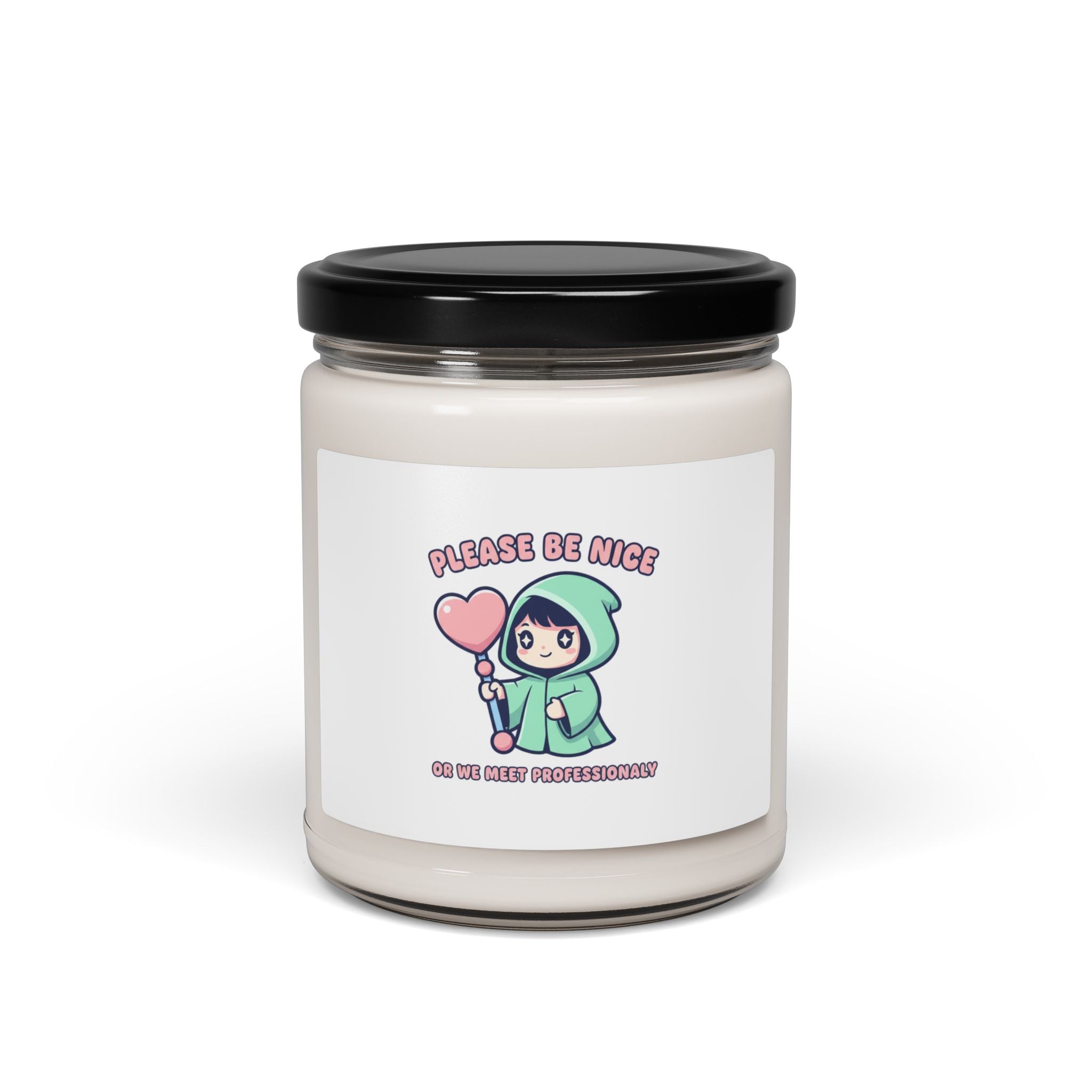 Please Be Nice Or We Meet Professionally Funny Quote Soy Candle