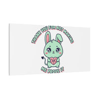 Cute Menacing Bunny Canvas | Soft Threat kawaii, pastel sarcastic art
