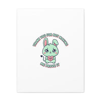 Cute Menacing Bunny Canvas | Soft Threat kawaii, pastel sarcastic art