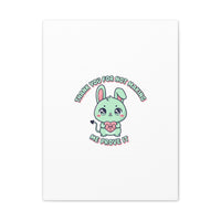 Cute Menacing Bunny Canvas | Soft Threat kawaii, pastel sarcastic art