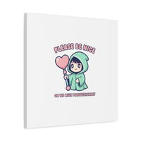 Please Be Nice Kawaii Threat Canvas | pastel cute menacing art