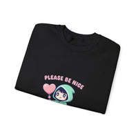 Please Be Nice kawaii threat Sweatshirt | Soft Threat pastel cute menacing