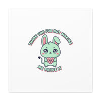 Cute Menacing Bunny Canvas | Soft Threat kawaii, pastel sarcastic art