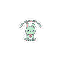 Cute Menacing Bunny Sticker | Soft Threat kawaii, pastel sarcastic