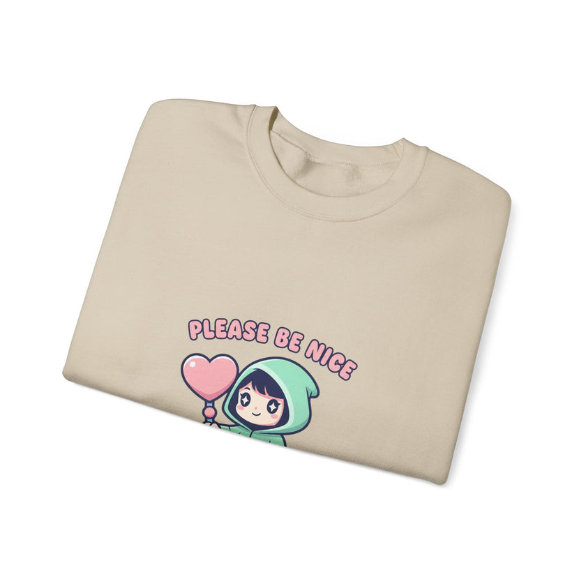Please Be Nice kawaii threat Sweatshirt | Soft Threat pastel cute menacing