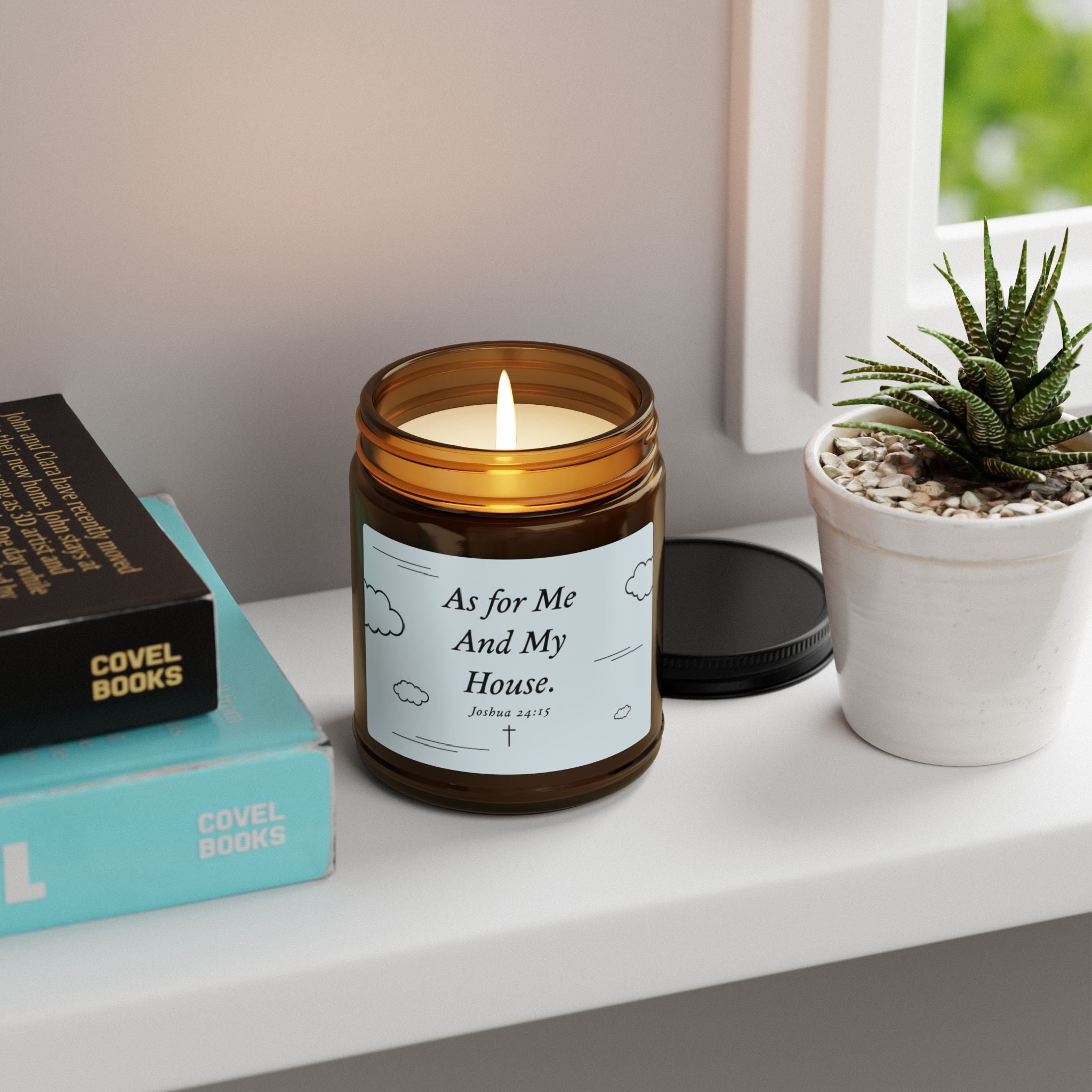 As For Me And My House Christian Candle Joshua 24:15 Gift for Mom