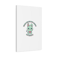 Cute Menacing Bunny Canvas | Soft Threat kawaii, pastel sarcastic art
