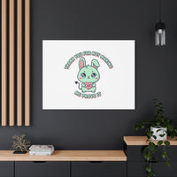 Cute Menacing Bunny Canvas | Soft Threat kawaii, pastel sarcastic art