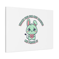 Cute Menacing Bunny Canvas | Soft Threat kawaii, pastel sarcastic art