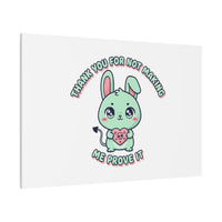 Cute Menacing Bunny Canvas | Soft Threat kawaii, pastel sarcastic art