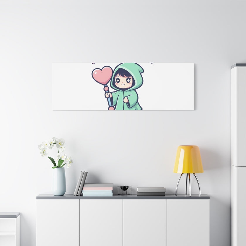 Please Be Nice Kawaii Threat Canvas | pastel cute menacing art