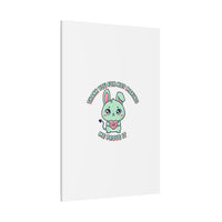 Cute Menacing Bunny Canvas | Soft Threat kawaii, pastel sarcastic art