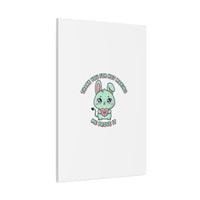 Cute Menacing Bunny Canvas | Soft Threat kawaii, pastel sarcastic art