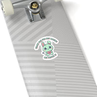 Cute Menacing Bunny Sticker | Soft Threat kawaii, pastel sarcastic
