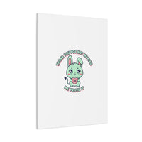 Cute Menacing Bunny Canvas | Soft Threat kawaii, pastel sarcastic art