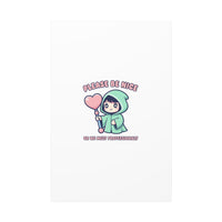 Please Be Nice Kawaii Threat Canvas | pastel cute menacing art