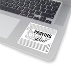 Praying Dad Square Sticker Christian Dad Gift