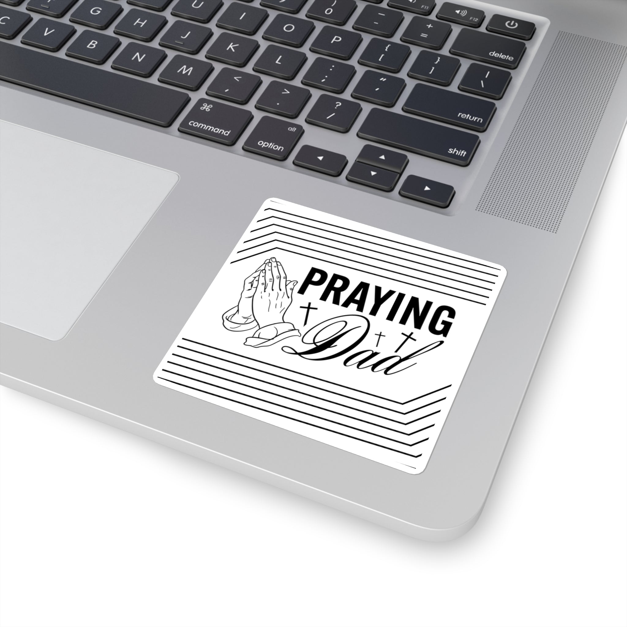 Praying Dad Square Sticker Christian Dad Gift