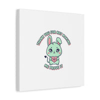 Cute Menacing Bunny Canvas | Soft Threat kawaii, pastel sarcastic art