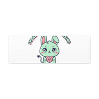 Cute Menacing Bunny Canvas | Soft Threat kawaii, pastel sarcastic art