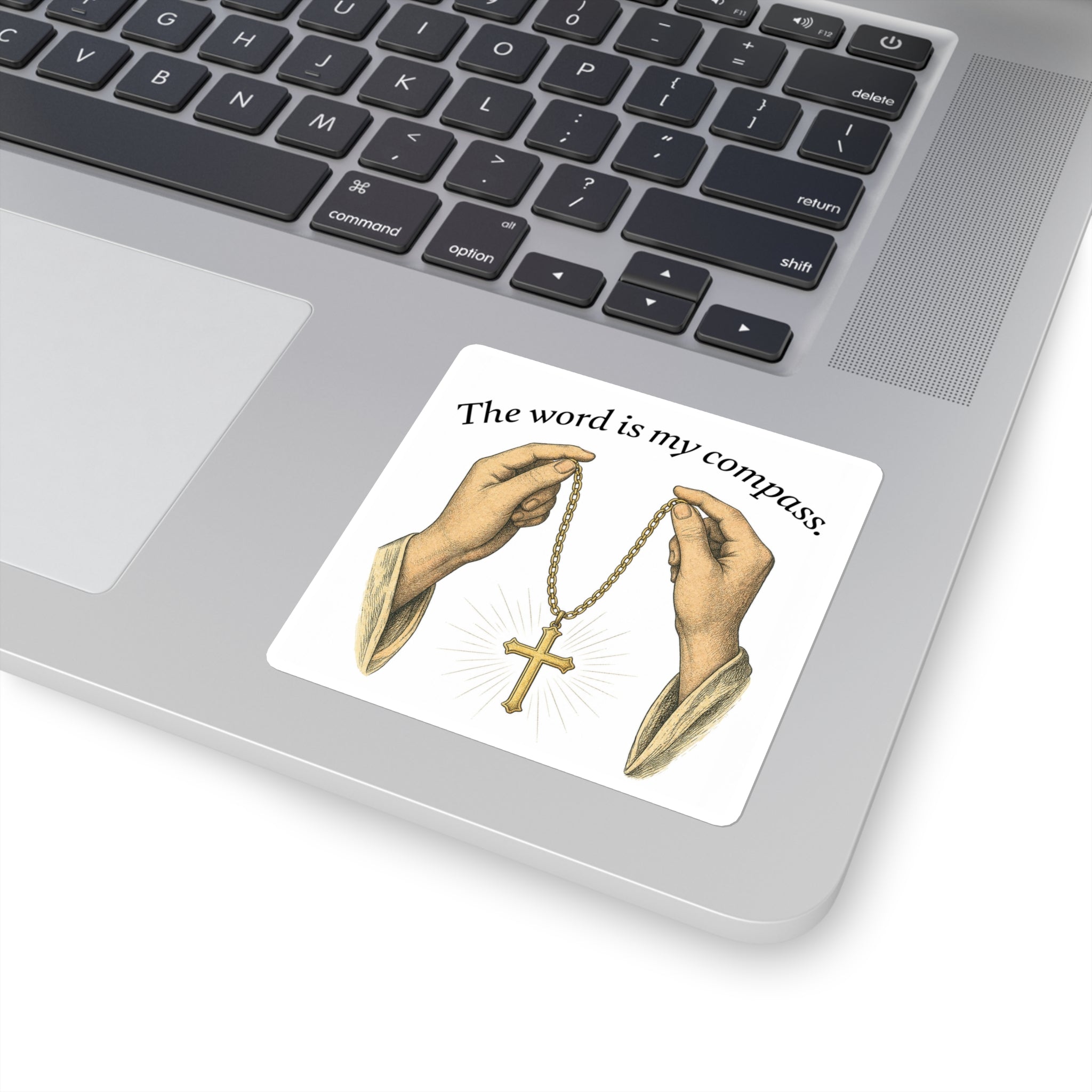 The Word Is My Compass Square Sticker Pastor Gift