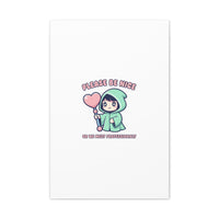 Please Be Nice Kawaii Threat Canvas | pastel cute menacing art
