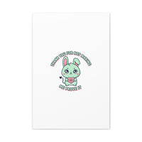 Cute Menacing Bunny Canvas | Soft Threat kawaii, pastel sarcastic art