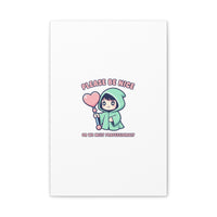 Please Be Nice Kawaii Threat Canvas | pastel cute menacing art