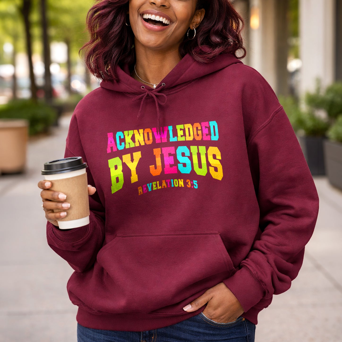 Acknowledged By Jesus Revelation 3:5 Christian Quote Hoodie