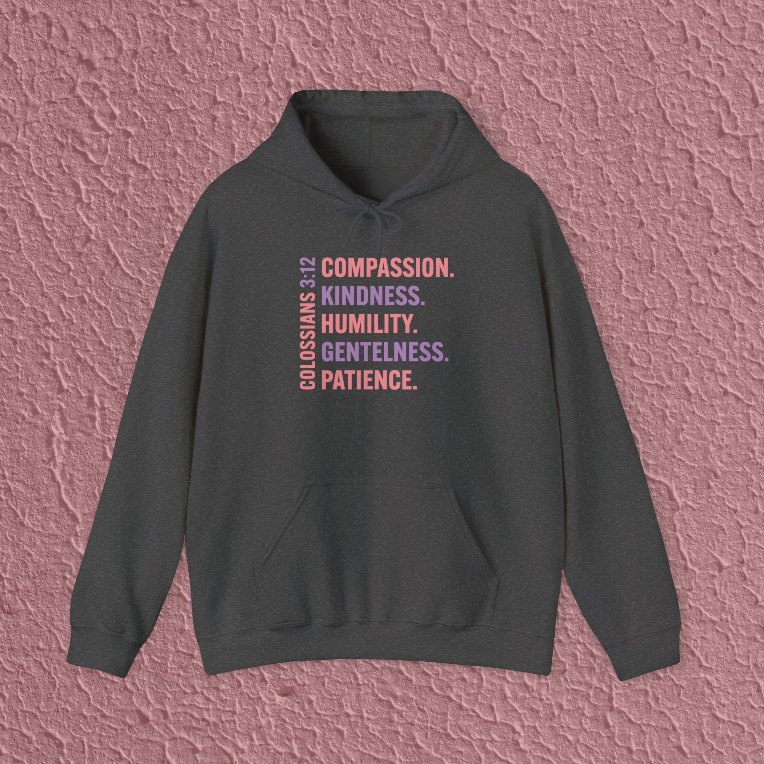 Compassion Kindness Humility Gentleness Patience Colossians 3:12 Christian Hoodie