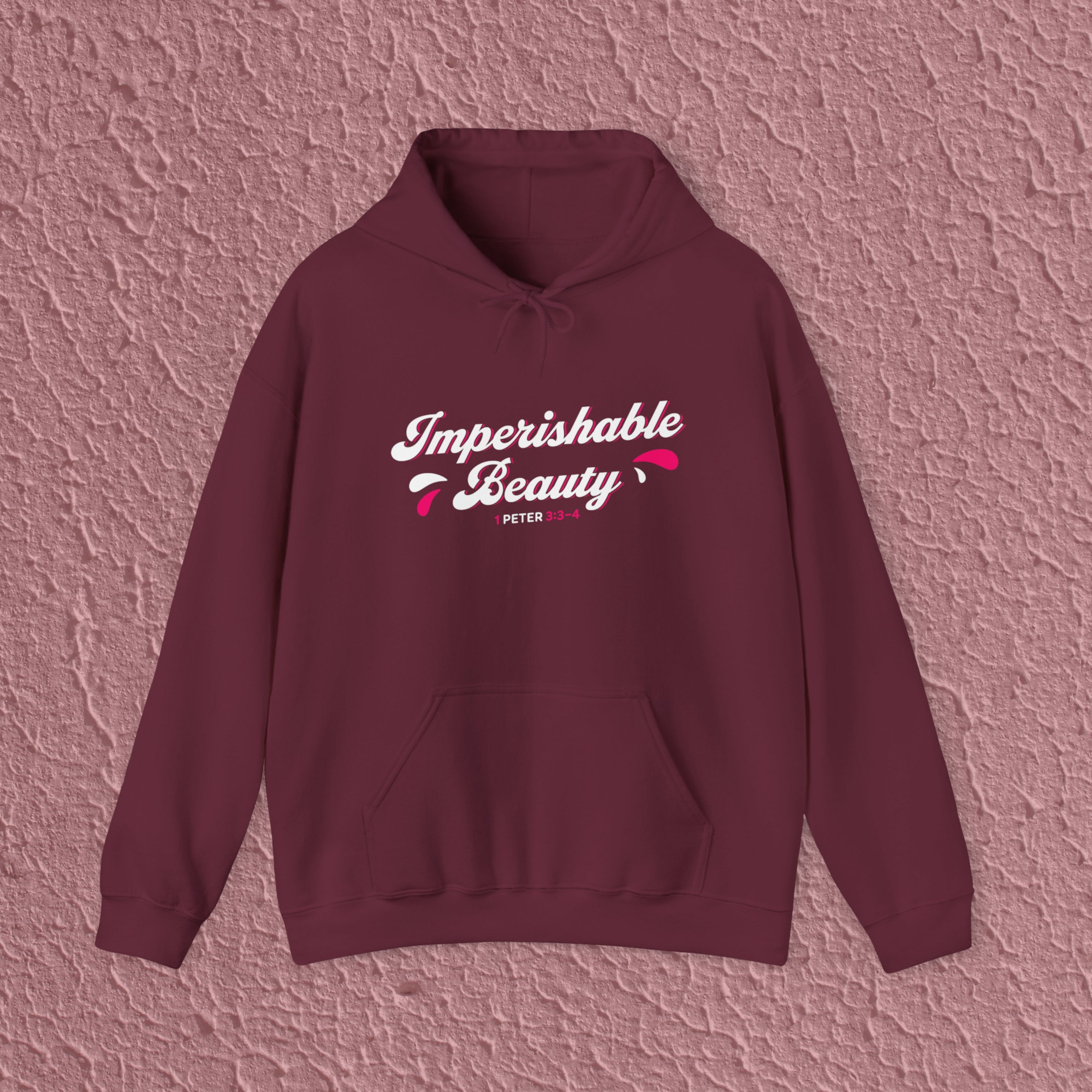 Imperishable Beauty 1 Peter 3:3-4 Christian Bible Verse Hoodie