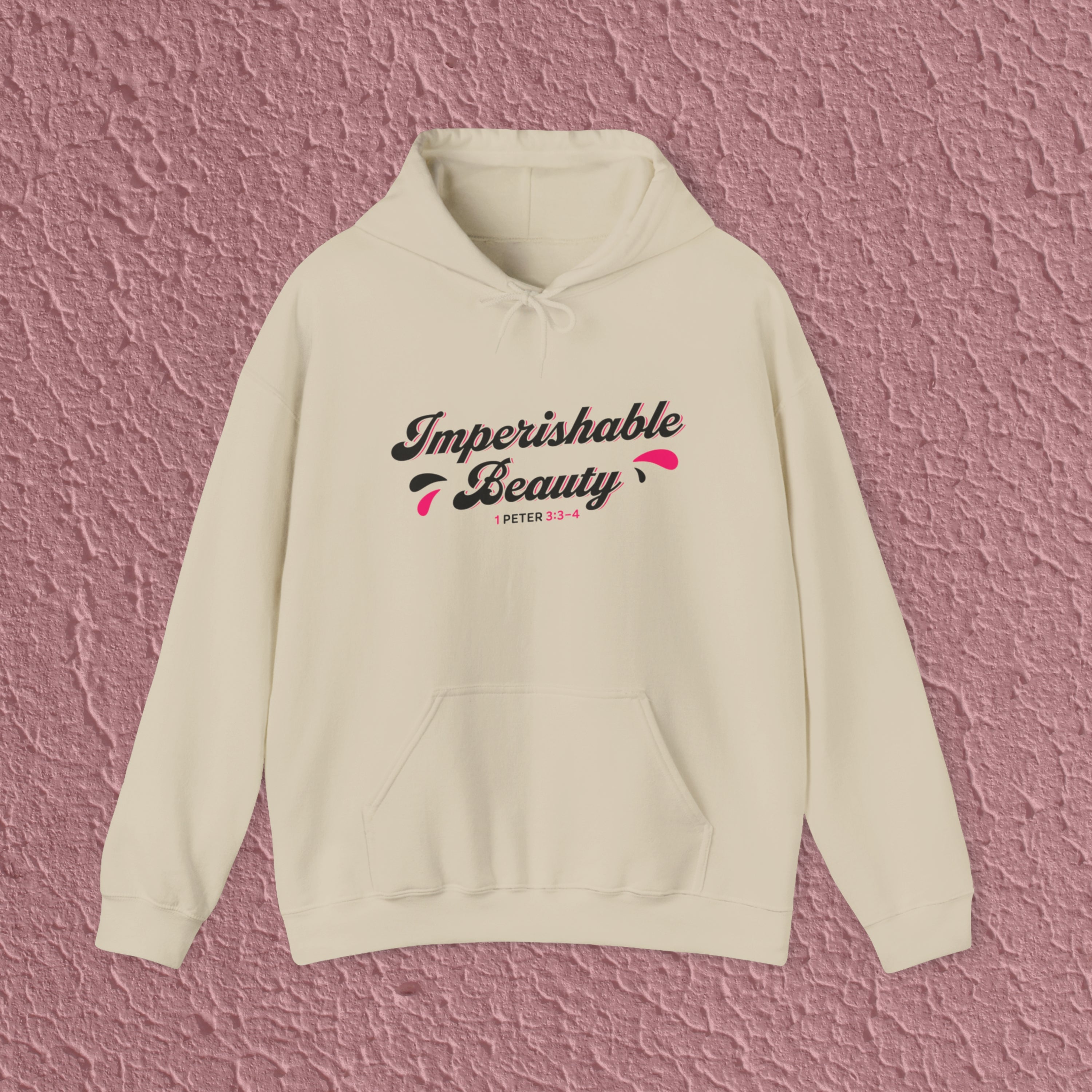 Imperishable Beauty 1 Peter 3:3-4 Christian Bible Verse Hoodie