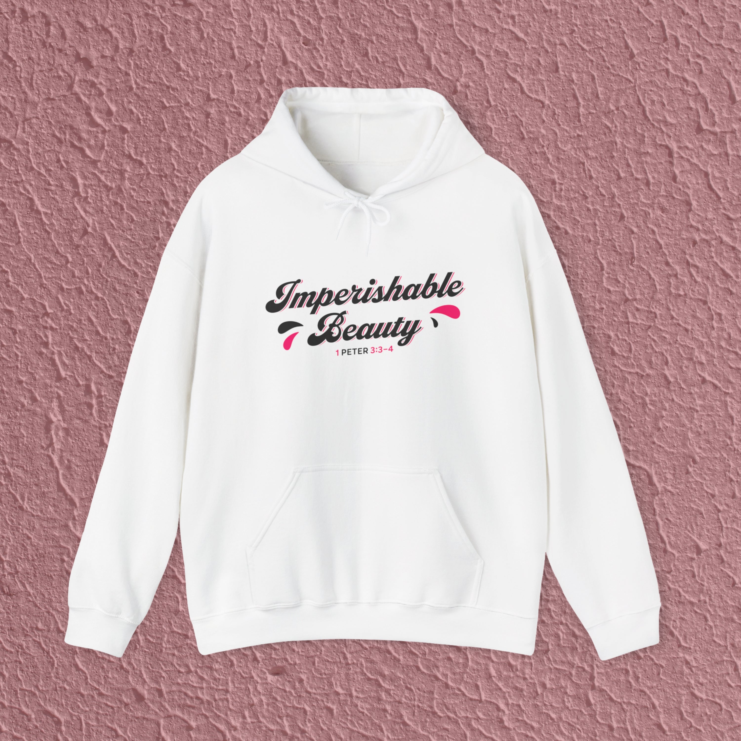 Imperishable Beauty 1 Peter 3:3-4 Christian Bible Verse Hoodie