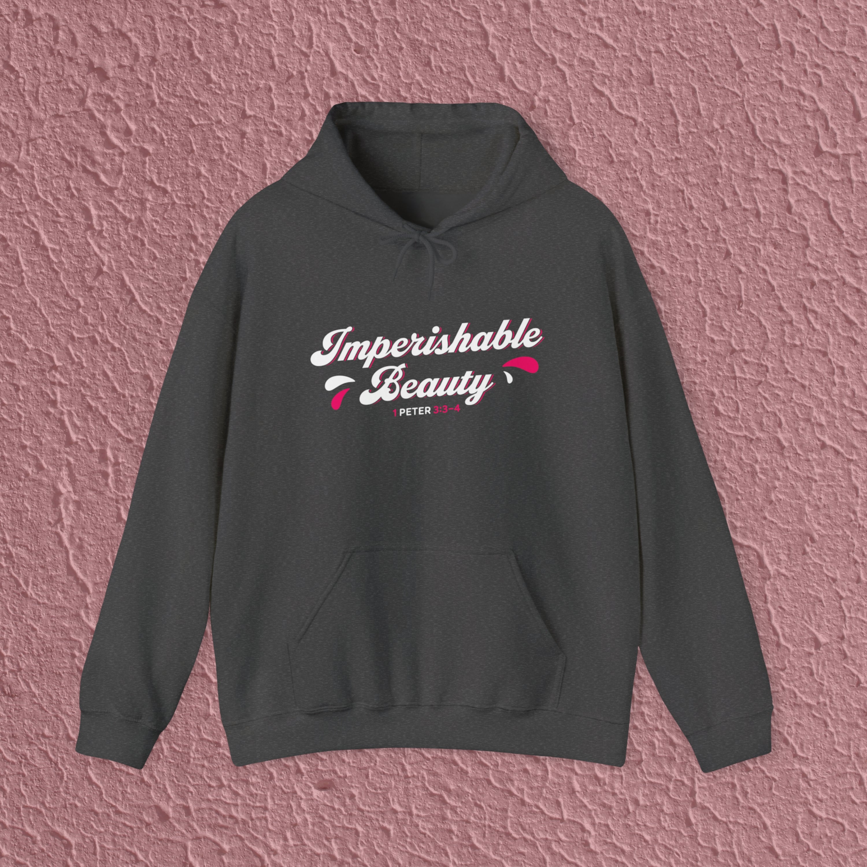 Imperishable Beauty 1 Peter 3:3-4 Christian Bible Verse Hoodie