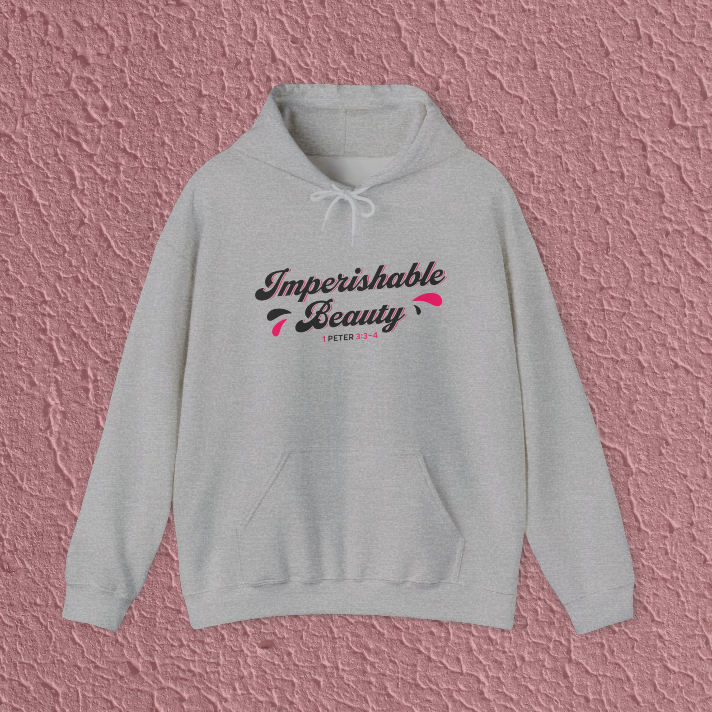 Imperishable Beauty 1 Peter 3:3-4 Christian Bible Verse Hoodie