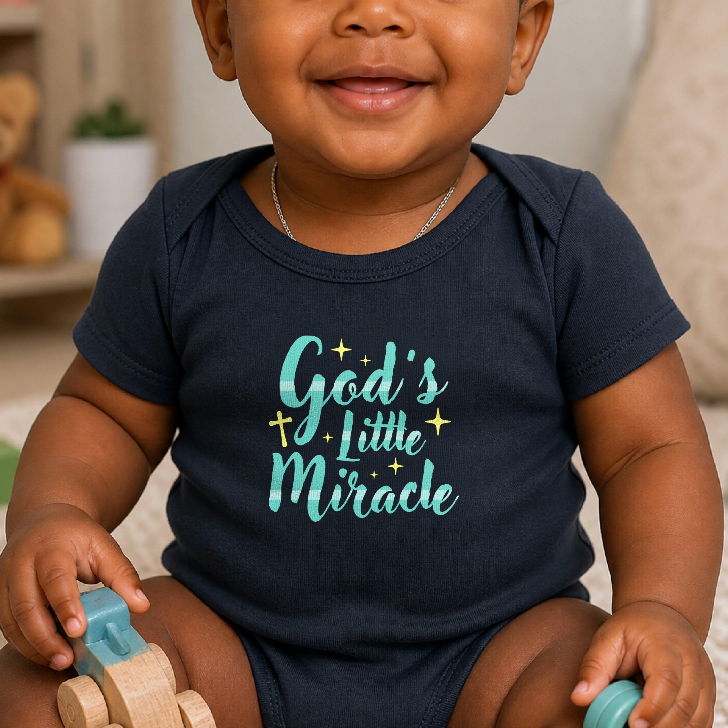 God’s Little Miracle Baptism Gift Christian Baby Onesie