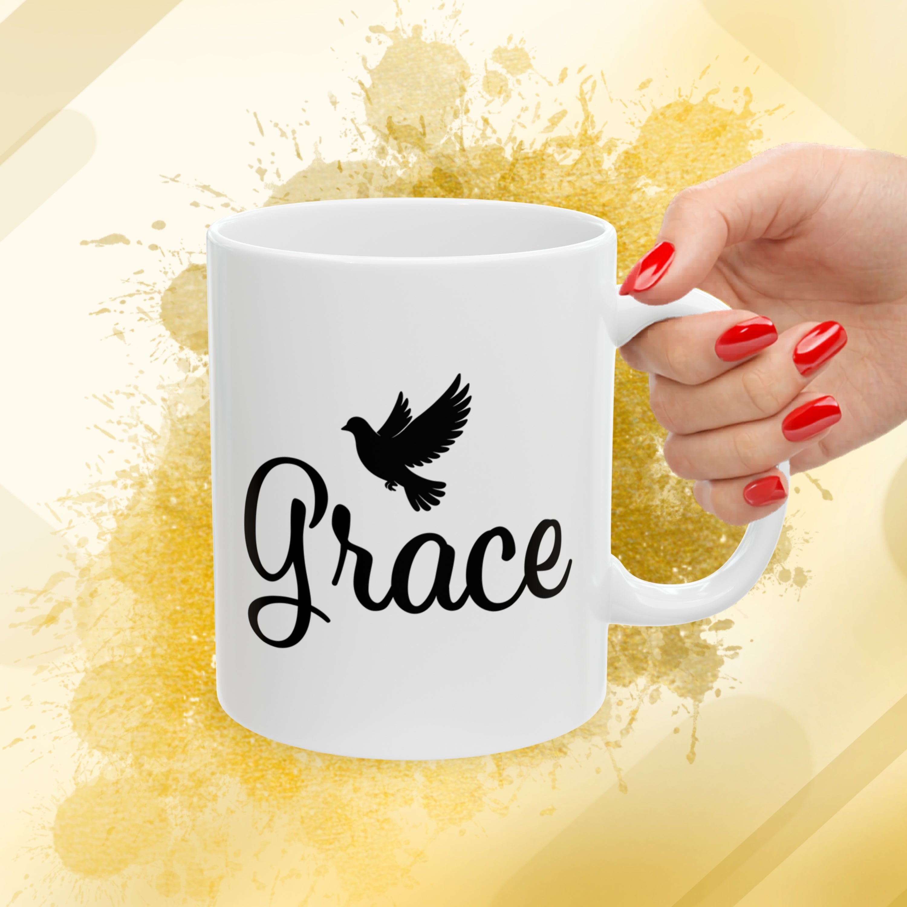 Grace Dove Religious Gift for New Believers Christian Mug