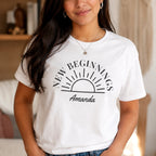 Personalized New Beginnings Custom Name Gift for New Believers Christian Unisex T-shirt