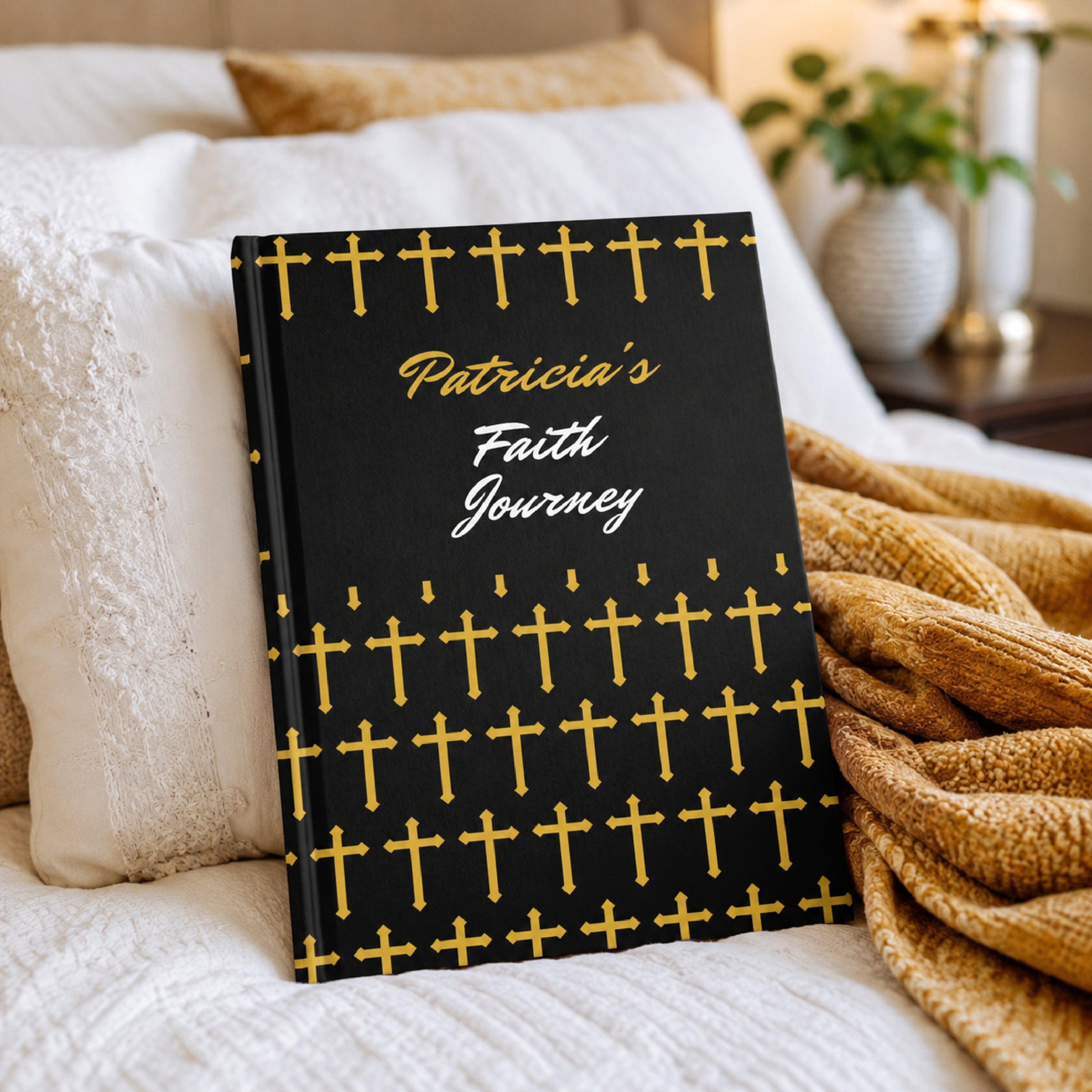Personalized Faith Journey Gift for New Believers Custom Name Christian Hardcover Journal