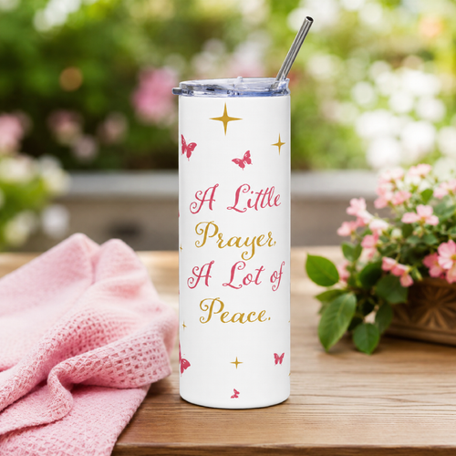 A Little Prayer A Lot of Peace Faith & Encouragement Gift Christian 20oz Tumbler