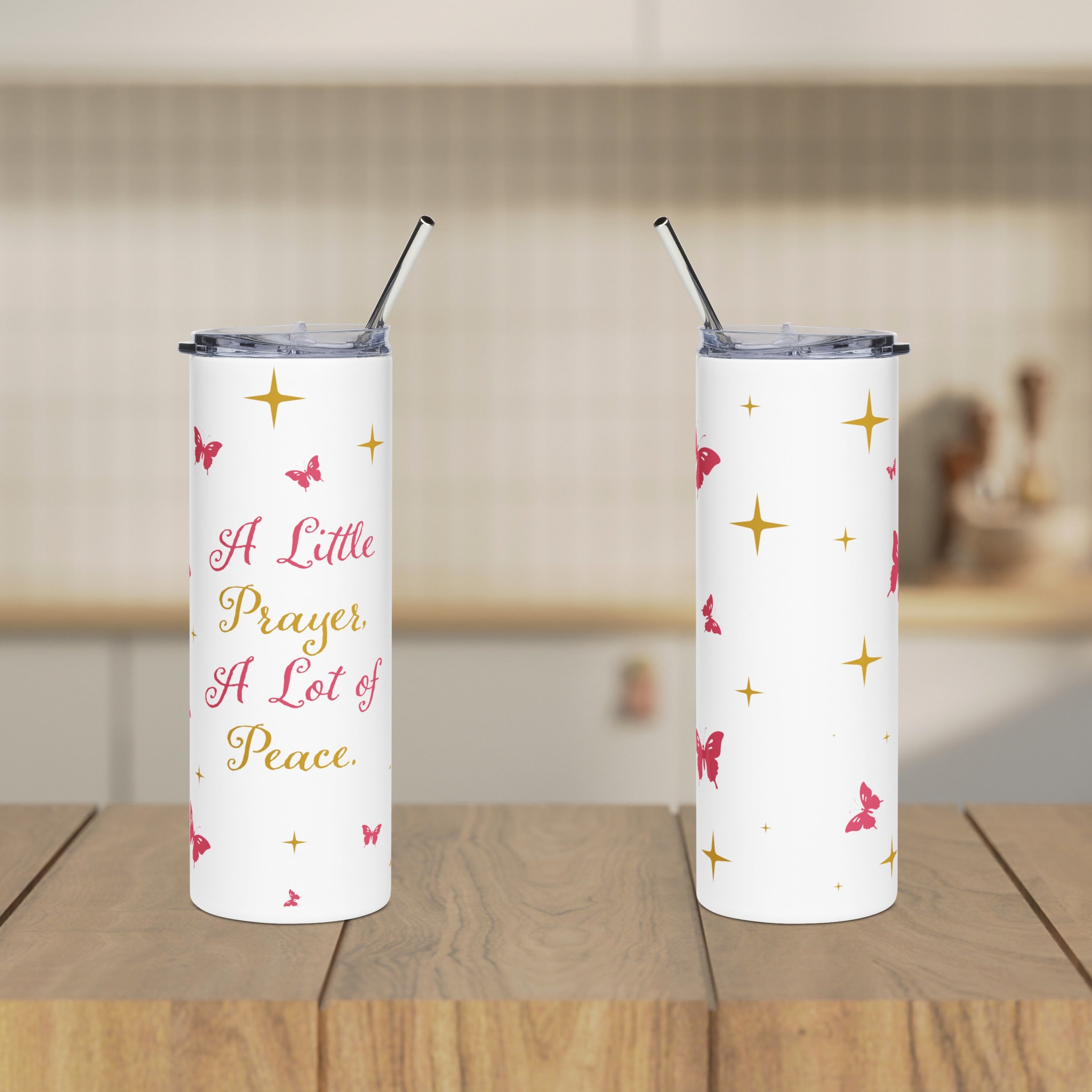 A Little Prayer A Lot of Peace Faith & Encouragement Gift Christian 20oz Tumbler